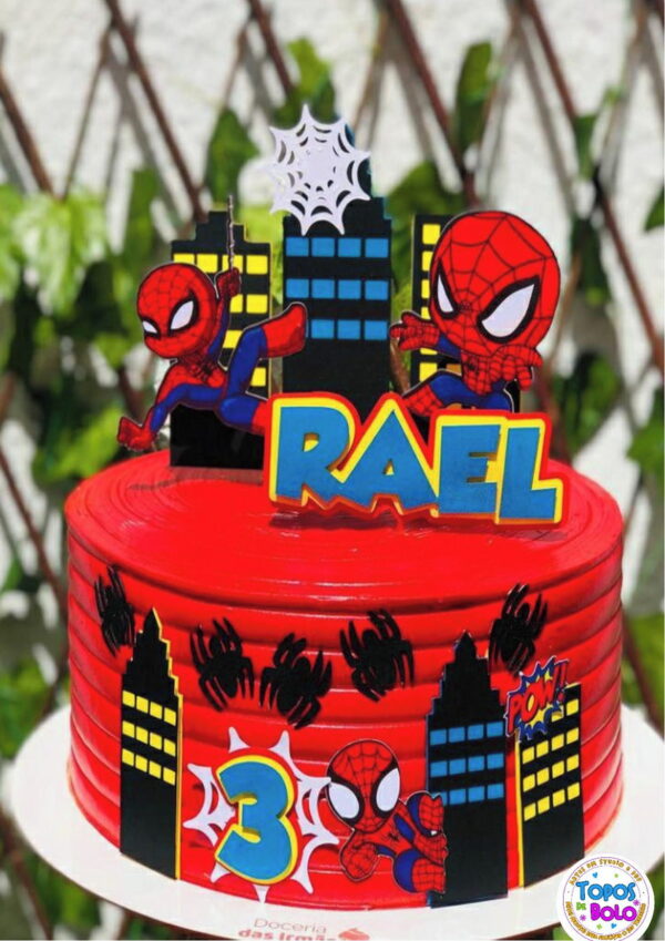 Arquivo de Corte Topo de Bolo Homen Aranha Cute