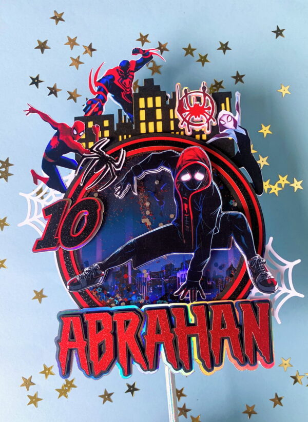 Arquivo de Corte Topo de Bolo Homen Aranha no Aranhaverso - Image 2