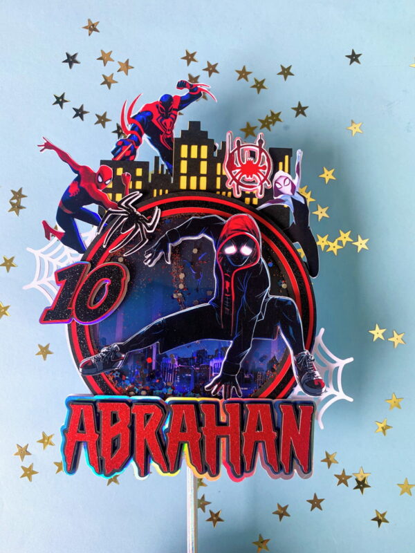 Arquivo de Corte Topo de Bolo Homen Aranha no Aranhaverso
