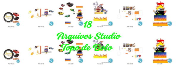 Arquivo de Corte Topo de Bolo - Hot Wheels 18 Arquivos - Image 3