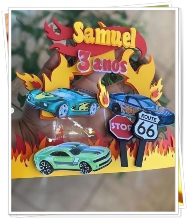 Arquivo de Corte Topo de Bolo Hot Wheels