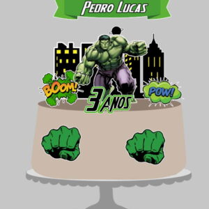 ARQUIVO DE CORTE - TOPO DE BOLO HULK 1