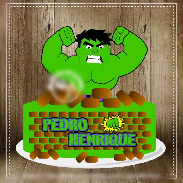 ARQUIVO DE CORTE TOPO DE BOLO HULK #11243