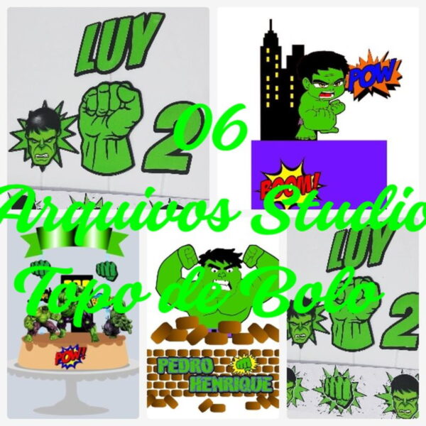 Arquivo de Corte Topo de Bolo - Hulk