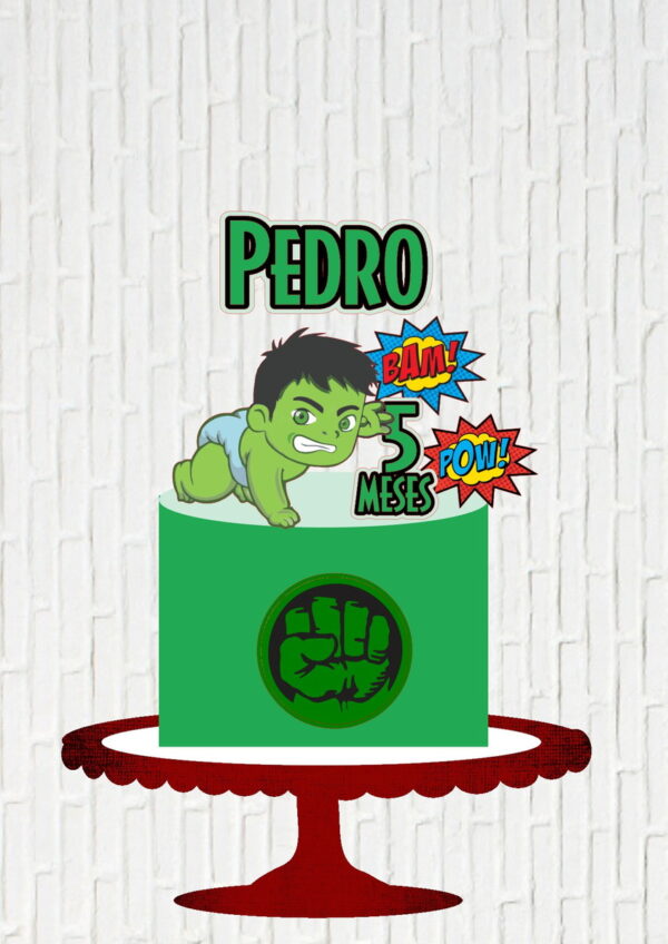 Arquivo de Corte Topo de Bolo Hulk Baby