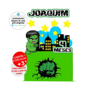 Arquivo de Corte Topo de Bolo Hulk Cute