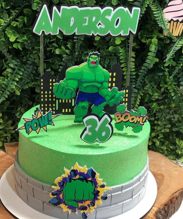 Arquivo de Corte Topo de Bolo Hulk Desenho