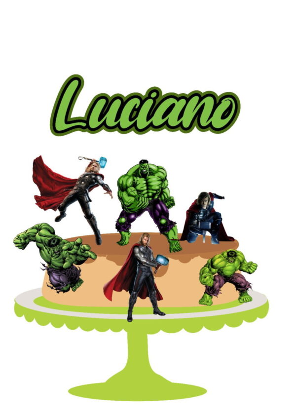 Arquivo de corte Topo de Bolo Hulk e Thor 01