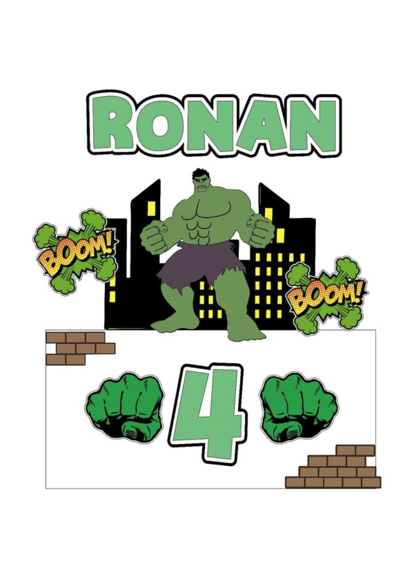 Arquivo de Corte Topo de Bolo Hulk em Camadas