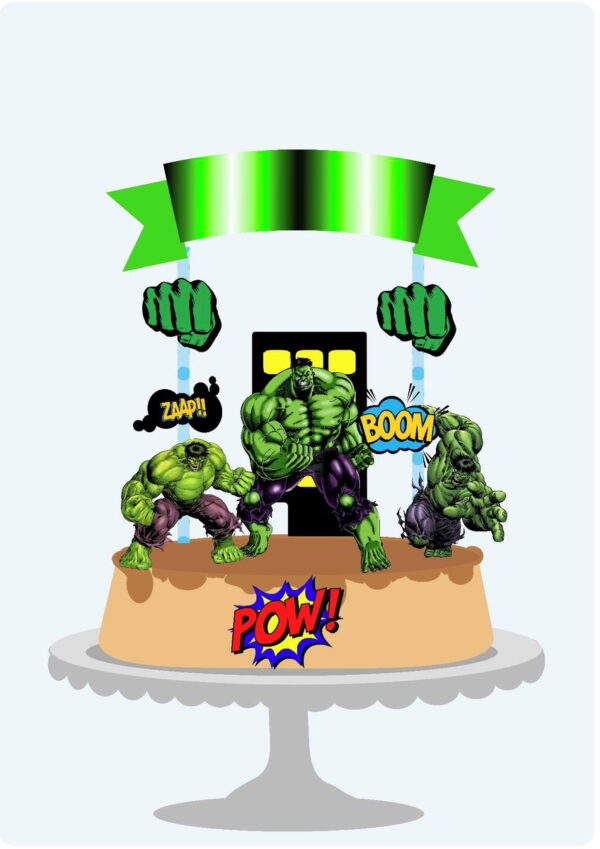Arquivo de Corte Topo de Bolo Hulk Pdf/st #3829 - Image 2