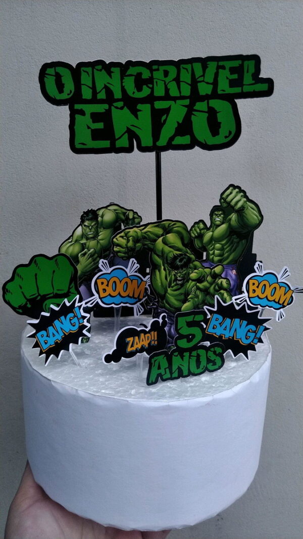 Arquivo de Corte STUDIO- Topo de Bolo Hulk (R135)