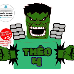 Arquivo De Corte Topo De Bolo Hulk Rosto