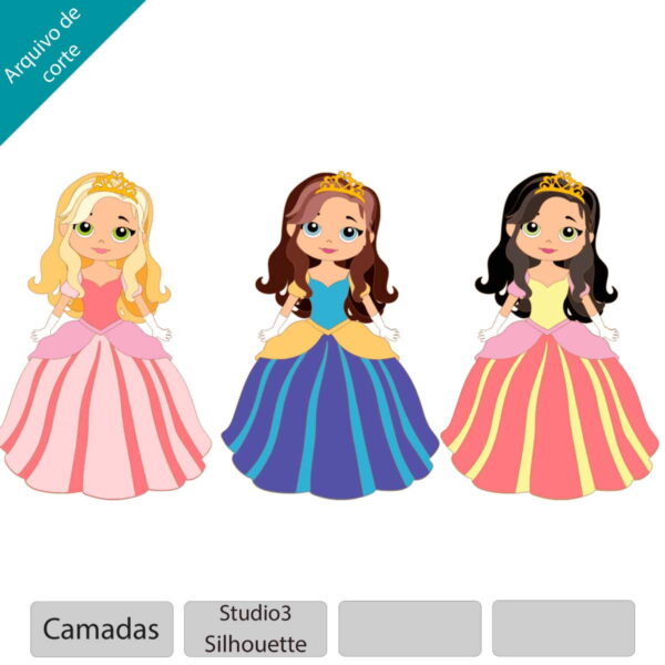 ARQUIVO Topo de bolo Jardim encantado princesa + 1 tema - Imagem 3