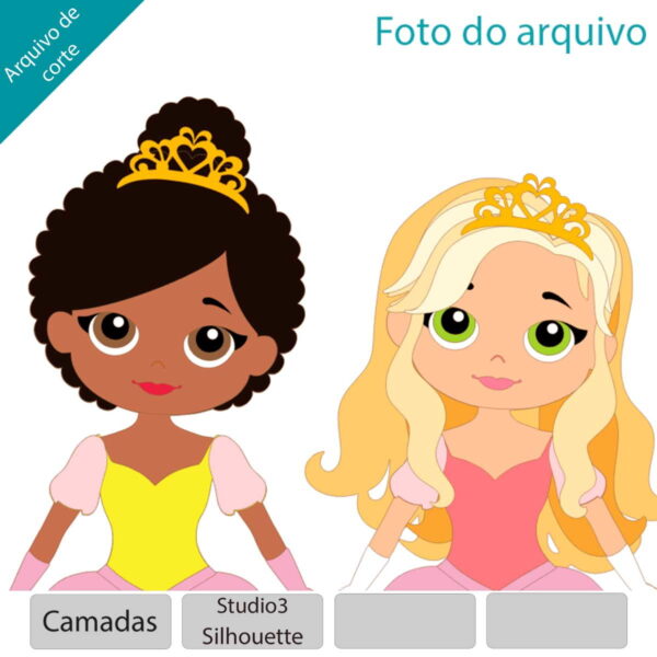 ARQUIVO Topo de bolo Jardim encantado princesa + 1 tema - Imagem 2