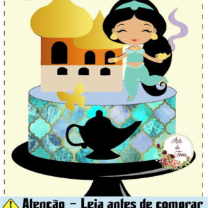 ARQUIVO DE CORTE - TOPO DE BOLO JASMINE PRINCESA 019