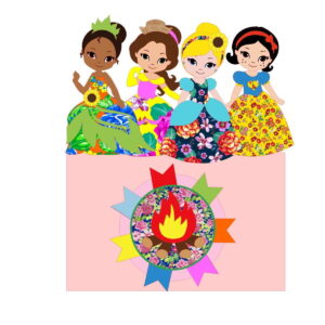 ARQUIVO DE CORTE TOPO DE BOLO junino arraiá das princesas