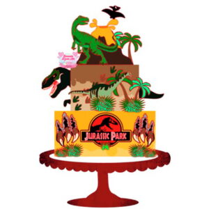 Arquivo de Corte Topo de Bolo Jurassic Park 2 CAMADAS + KIT