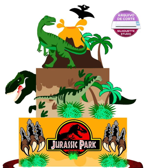 Arquivo de Corte Topo de Bolo Jurassic Park *Studio