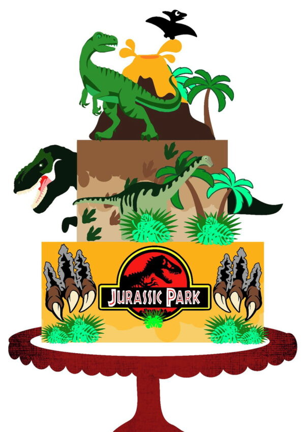 Arquivo de Corte Topo de Bolo Jurassic Park *Studio - Image 2