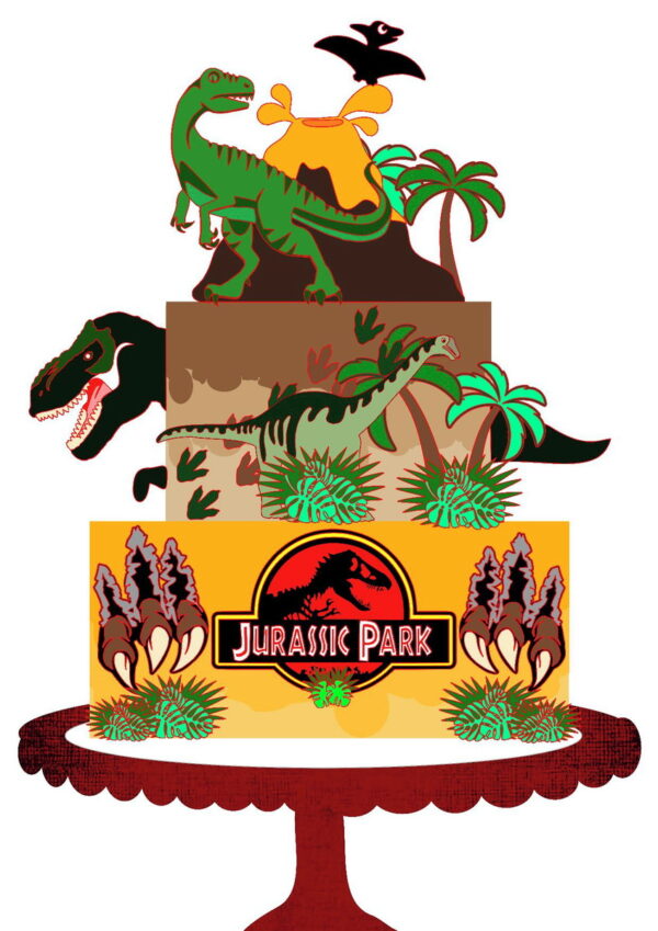 Arquivo de Corte Topo de Bolo Jurassic Park *Studio - Image 3
