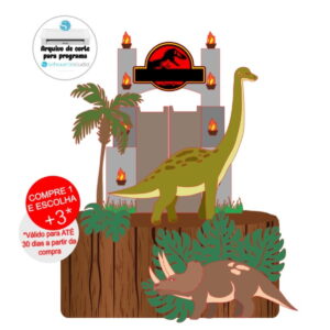 Arquivo de Corte topo de Bolo Jurrasic - dinossauros