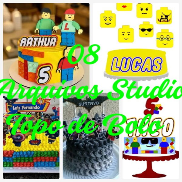 Arquivo de Corte Topo de Bolo - Lego