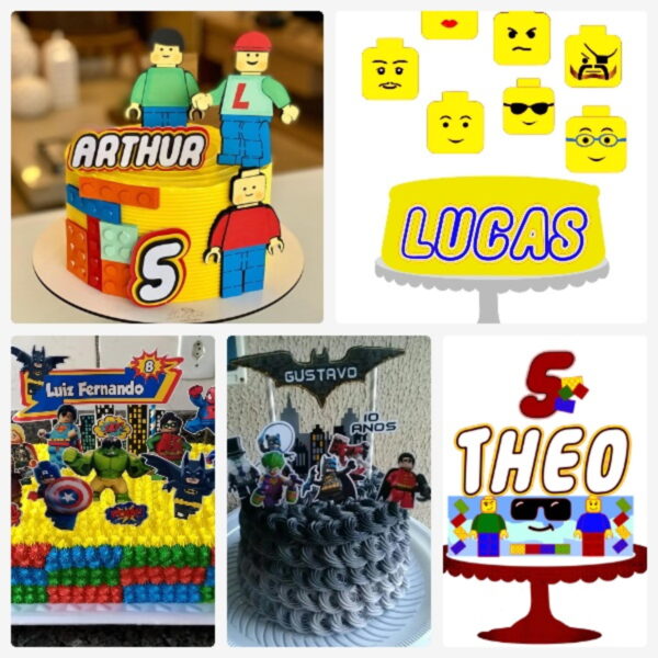 Arquivo de Corte Topo de Bolo Lego + Brinde
