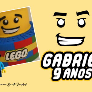 Arquivo De Corte Topo De Bolo Lego Com Nome Personalizado