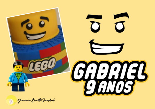 Arquivo De Corte Topo De Bolo Lego Com Nome Personalizado