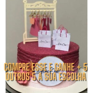 Arquivo de Corte Topo de Bolo Loja com Sacolas