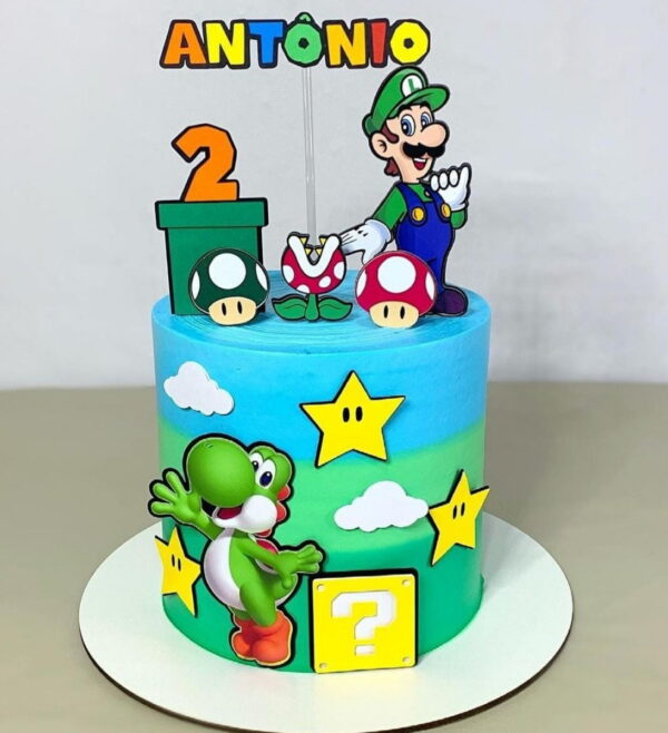 Arquivo de Corte Topo de Bolo Luigi Super Mario
