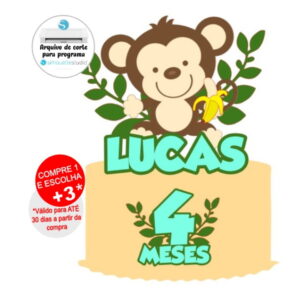 Arquivo de Corte Topo de Bolo Macaco