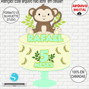 Arquivo de Corte Topo de Bolo Macaco em Camadas #920