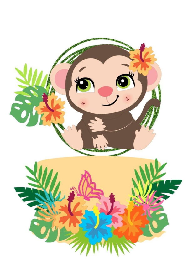 ARQUIVO DE CORTE TOPO DE BOLO macaco macaquinho