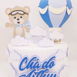 Arquivo de Corte Topo de Bolo Ursinho com Balão 3d Studio