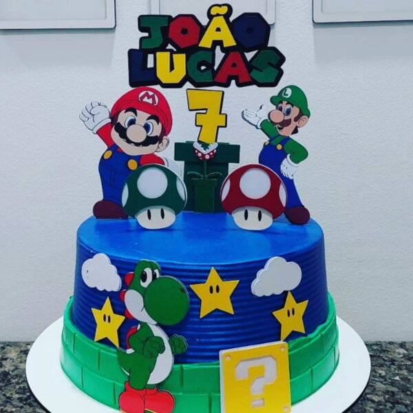Arquivo de Corte Topo de Bolo Mario Bros