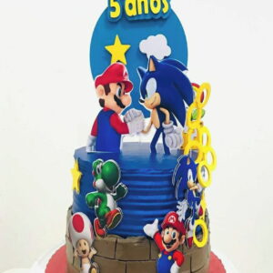 Arquivo de Corte Topo de Bolo Mario e Sonic