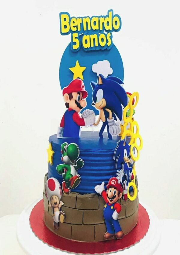 Arquivo de Corte Topo de Bolo Mario e Sonic