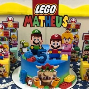 Arquivo de Corte Topo de Bolo Mario Lego Studio+brinde
