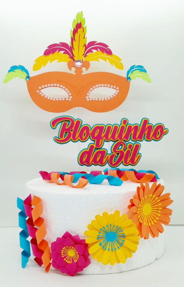 Arquivo De Corte Topo De Bolo Máscara Carnaval Studio