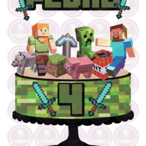 ARQUIVO DE CORTE - TOPO DE BOLO MINECRAFT 002 REF 207