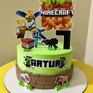 260 - Arquivo de Corte Topo de Bolo Minecraft 2