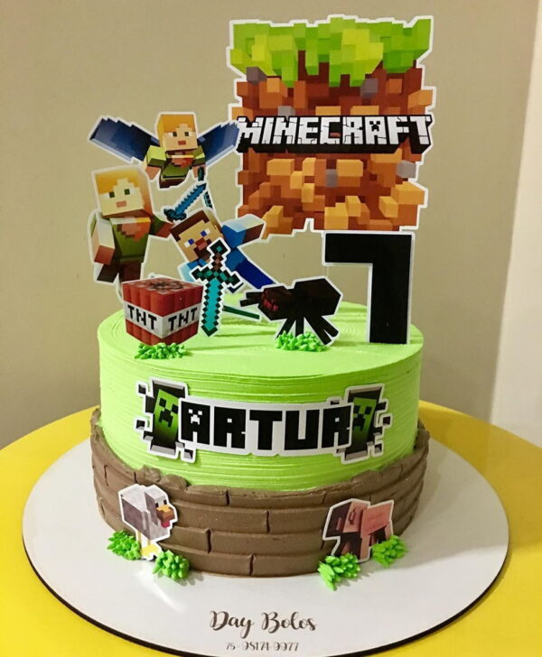 260 - Arquivo de Corte Topo de Bolo Minecraft 2