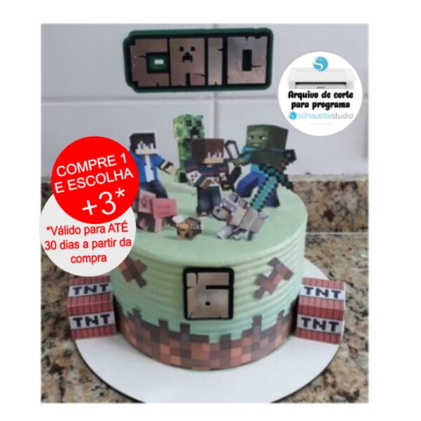 Arquivo de Corte Topo de Bolo Minecraft