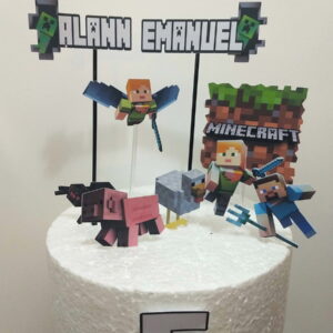 COMBO + Arquivo de Corte - Topo de Bolo Minecraft