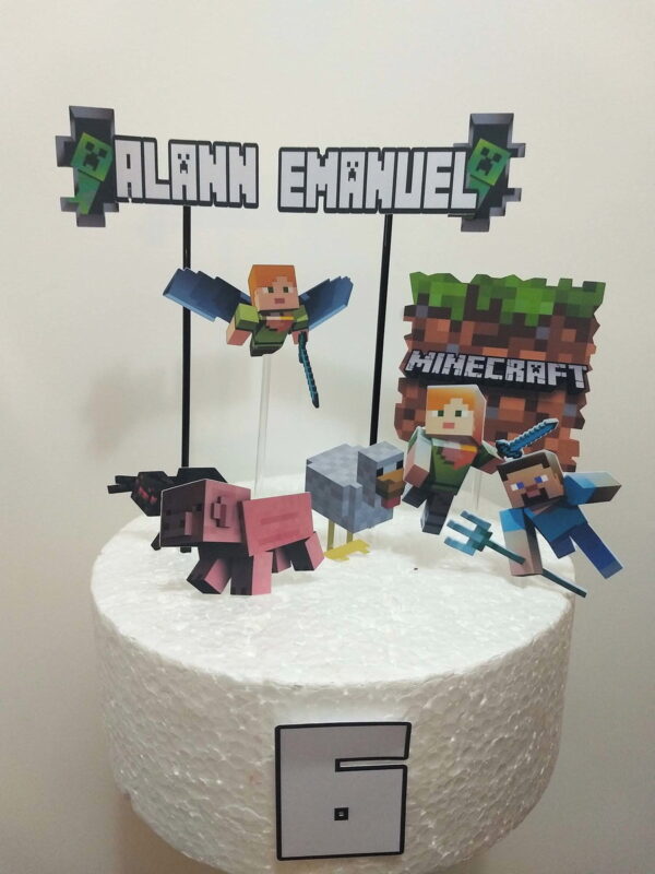COMBO + Arquivo de Corte - Topo de Bolo Minecraft
