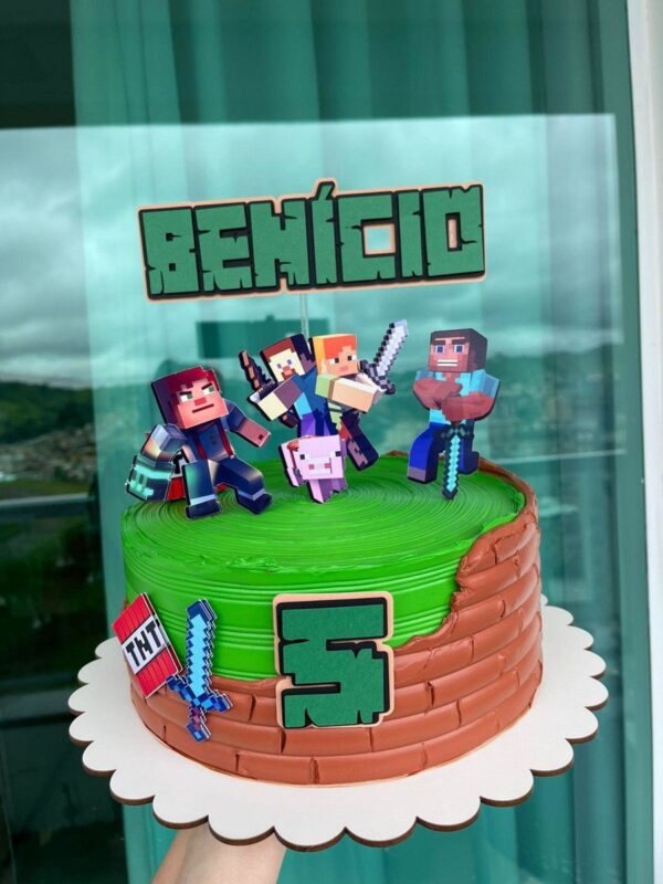 Arquivo de corte topo de bolo Minecraft
