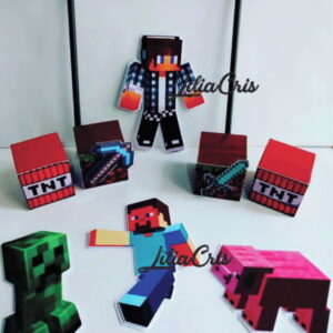 ARQUIVO DE CORTE - TOPO DE BOLO MINECRAFT CX 3D 001 REF 179
