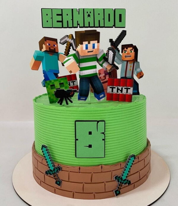 Arquivo de Corte Topo de Bolo Minecraft Personagens