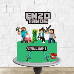 Arquivo de Corte Topo de Bolo Minecraft Personagens